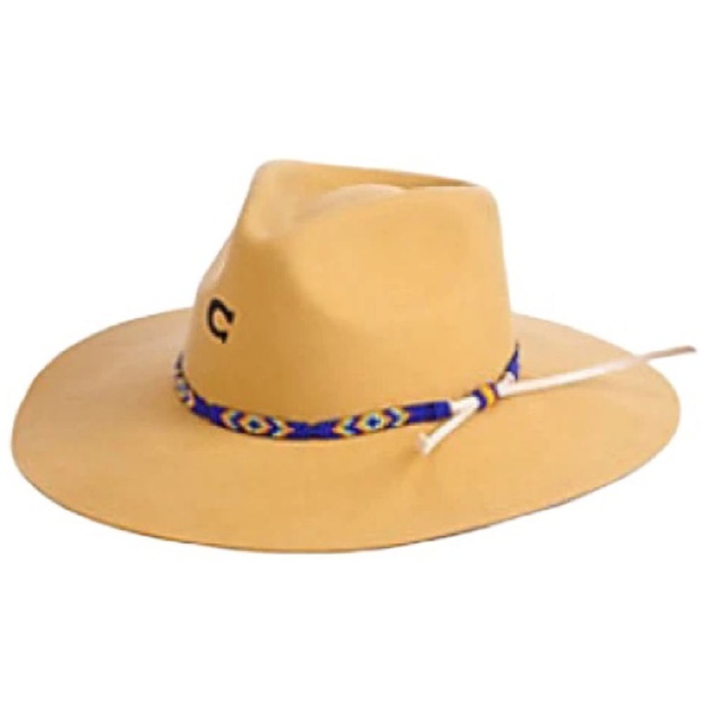 Wool Felt
Pinchfront Crown
Dijon Mustard
3 3/4" Brim
Beaded Blue Hatband